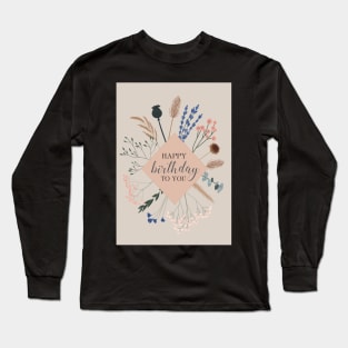 pampas grasses and dried flowers design Long Sleeve T-Shirt